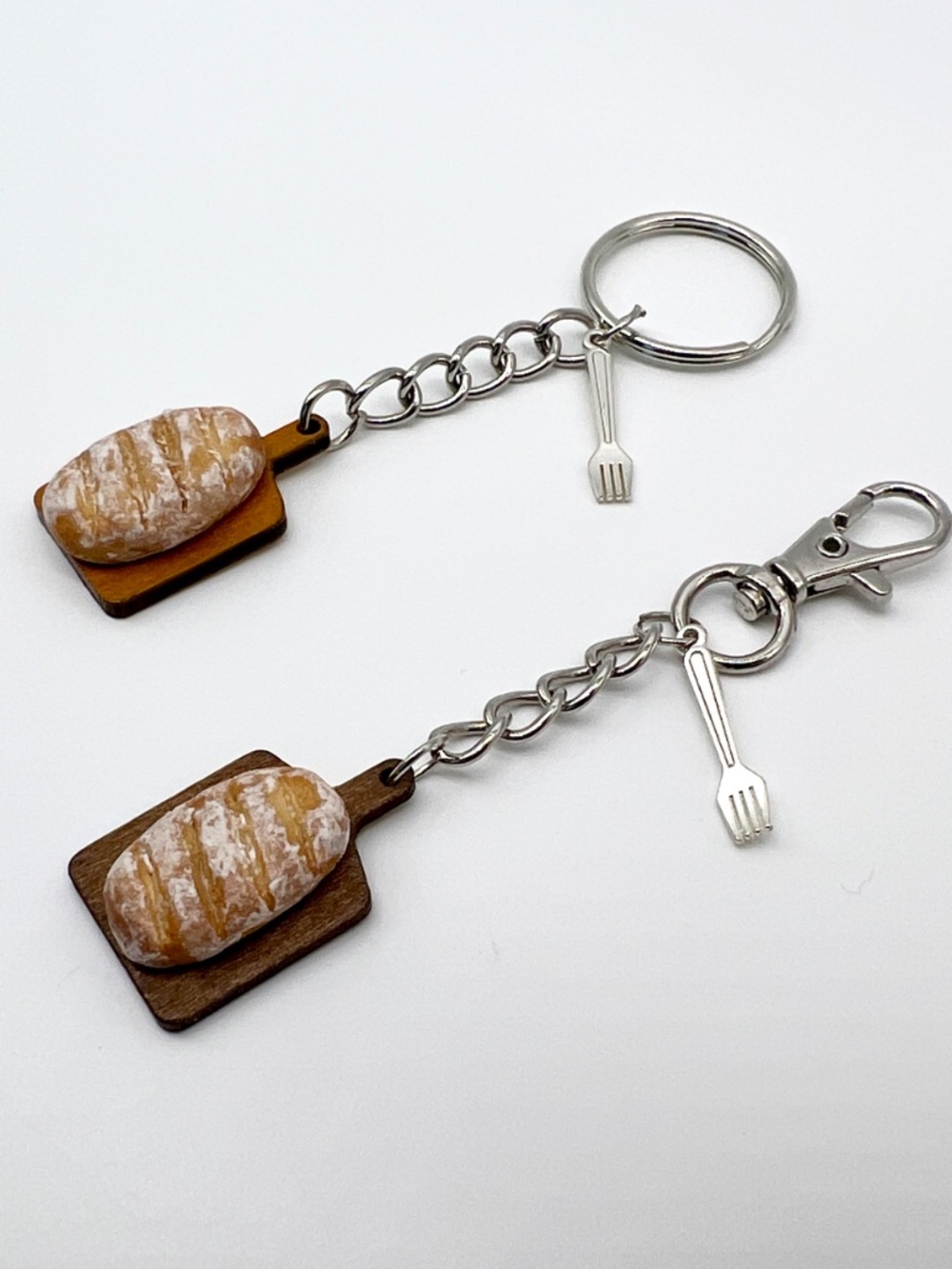 Sourdough Bread Keychain or Bag Clip | Handmade Miniature Food Accessory Charm - Picture 3 of 8